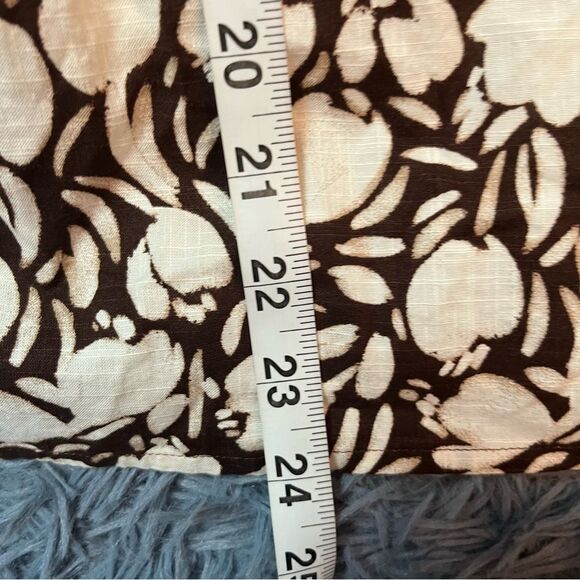 Ann Taylor Loft Brown White Floral Cotton Peasant Style Blouse Size L - Picture 7 of 8